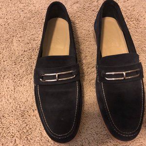 Hermes Men's Navy Suede Loafer